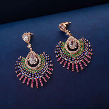 Buy MS Fashion India Chandbali Blue Pearls Hanging Jhumka Earrings Online  at Best Price | Distacart